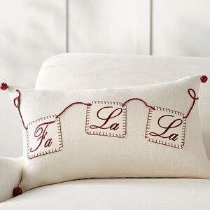 New w/tags Pottery Barn Fa La La Pillow Cover 16"x26".